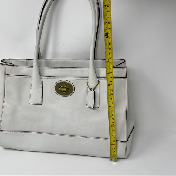 Coach Madeline 11554 Ivory leather satchel shoulder bag expandable - Picture 15 of 16